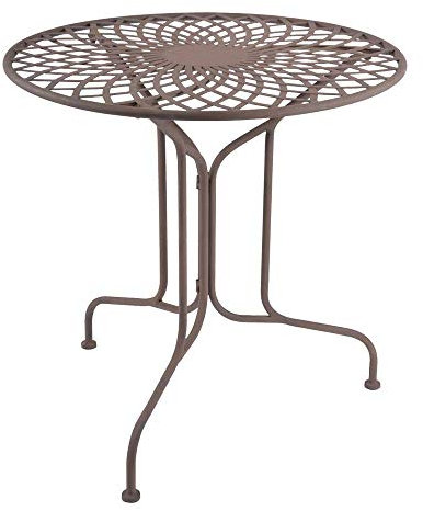 linoows Gartentisch Erfurt, Tisch im Retro Design, Balkontisch, Bistro Tisch aus Eisen