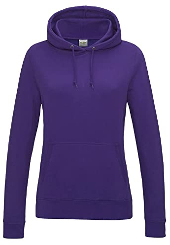 AWDis Women's Girlie College Hoodie, Purple, 14 (Manufacturer Size:Large)