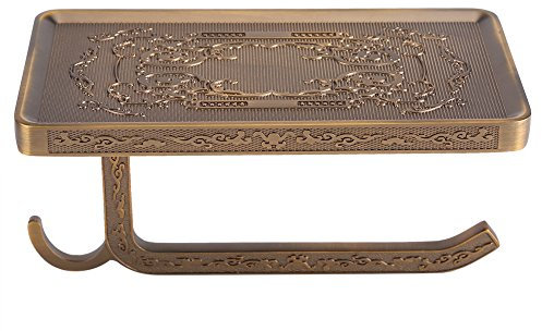 Vintage Tissu Rack Salle de Bains Porte-Rouleau de Papier Toilette Tissue rôle Laiton Antique Mural Cuisine Porte-Papier Toilette avec Support pour téléphone Portable Antike