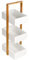Shelfmade Korbregal Bad - Badezimmer Regal Weiß - Standregal für Küche - Holzregal, Küchenregal Stehend - Bambus Regal (3 Körbe)