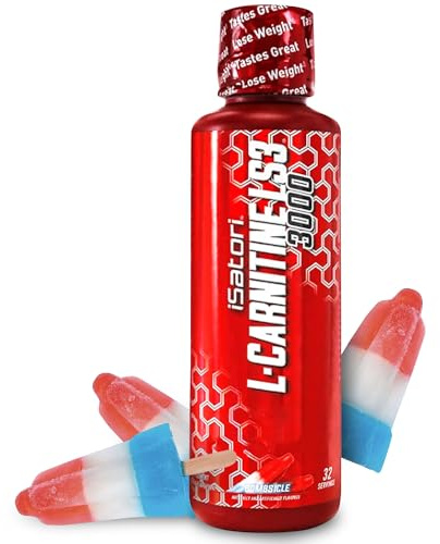 iSatori L-Carnitine LS3 3000, Liquid L-Carnitine with Acetyl L-Carnitine, L-Carnitine L-Tartrate, Stimulant Free Pre Workout, Low Calories, Sugar, Gluten, Keto-Friendly, Bombsicle Flavor (32 Servings)