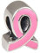Breloque - Ruban du combat pour le cancer - Argent sterling 925 et émail rose - Pour bracelet à breloques Pandora rose