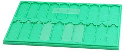 Plastic Microscope Slide Tray; 20 Capacity, Pack of One (Green)
