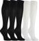 5 Paar Kompressionsstrümpfe Kniestrümpfe Stützstrümpfe Laufsocken für Damen & Herren, Sport, Laufen, Flug, Reisen, Schwangerschaft, Medizinische Kompressionssocken (3x Schwarz + 2x Weiß, l)