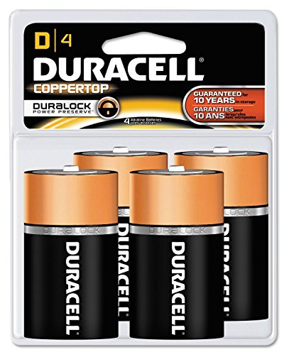 Duracell PGD MN1300R4Z Coppertop Retail Battery, Alkaline, D Size (Pack of 4)