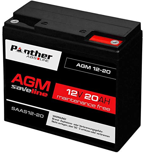 Panther Akku AGM 20Ah 12V Bleiakku USV Batterie ersetzt 17Ah 18Ah LC-RD1217P
