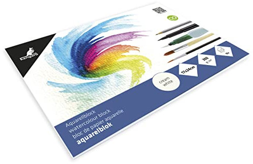 Aquarellpapier 24x17cm, 300 gram, 16 Blatt, cremeweiss. Kangaro