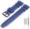 MCXGL Cinturino di ricambio in resina naturale compatibile con Casio W218H W-219H AE1200WH AE-1300WH W800H SGW-300H F-108WH, cinturino in gomma impermeabile, Fibbia blu scuro nero, 18mm, 100%