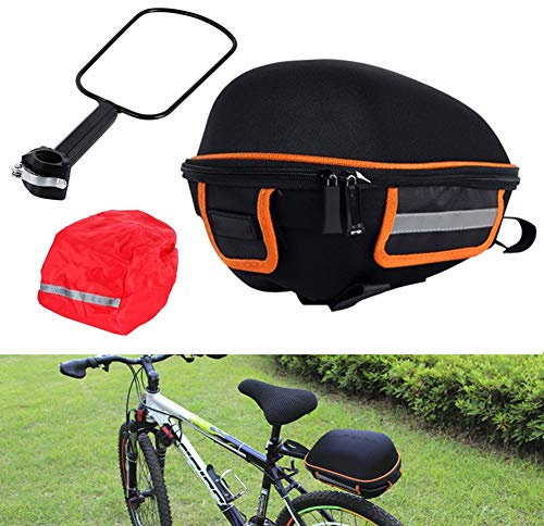 DORALO Fahrrad Satteltasche, Fahrradtasche Satteltasche Gepäcktasche Gepäckträger Tasche Mit Schnellverschluss Und Regenschutz (4,5 Kg),Orange