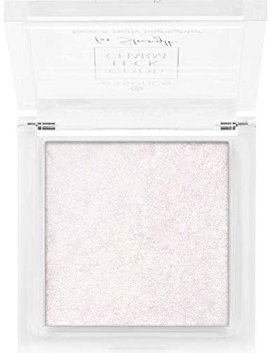 essence GOOD LUCK CHARM for Strength face & body highlighter, Nr. 01 Glitter Shower For Superpower, silber, glitzernd, strahlend, schimmernd (8g)