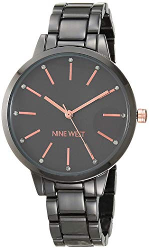 NINE WEST Women's Crystal Accented Bracelet Watch