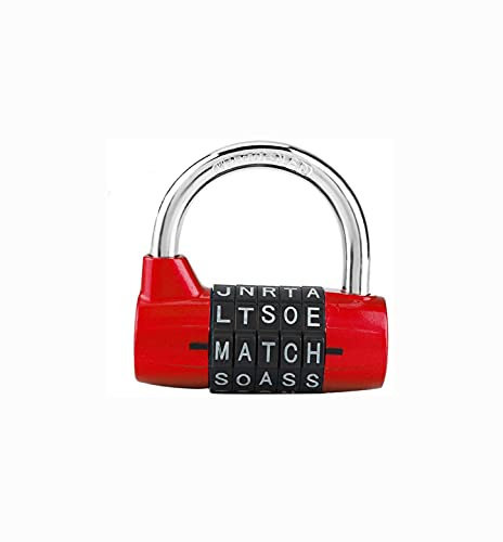 Shiwaki Secure Password Vorhängeschloss, 5-stelliges Zahlenschloss, Sicherheit Padlock für Gym Locker,Toolbox, Zäune, Fahrrad,Kombinationsvorhängeschloss Reisekoffer Sicherheit Passwortschloss - Rot