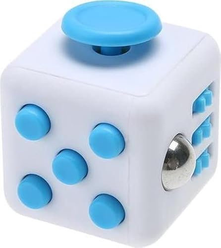 Cube Fidget AWR de haute qualité / FriemelCube | Jouet anti-stress | Jouet Fidget (Blanc-Bleu)