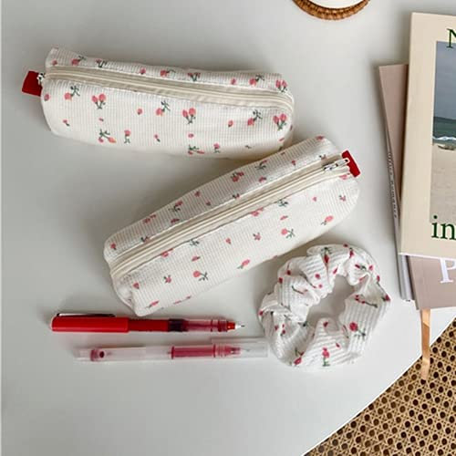 Generic MTKR Style Small Flowers Pencil Case Cute Simple Pen Storage School Supplies Stationery Broken Flower Bag Practical Design and Durable, Polyester