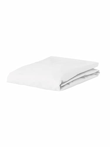 ESSENZA Spannbettlaken The Perfect Organic Jersey Weiß, 140-160 x 200-220 cm - 95% Bio-Baumwolle Perkal (GOTS), 5% Elasthan - Uni