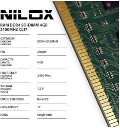 Nilox RAM DDR4 SO-DIMM 4GB 2400MHZ CL17