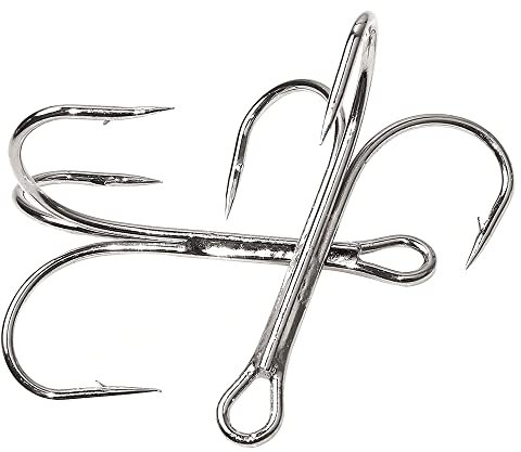 Drillinge Angelhaken Starkes Großformat Angelhaken Seefischerei Salzwasser Classic Drillingshaken (4/0-10Stk)
