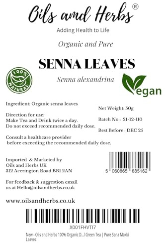 Organic Senna Leaves Powder | 100% Natural, Clean & Pure | Good for Bowel Moment (100g)