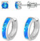 Vogem Blau Opal Ohrstecker Creolen Ohrringe für Damen Created Opal Huggie Creolen Ohrringe Set Kleiner Schmuck