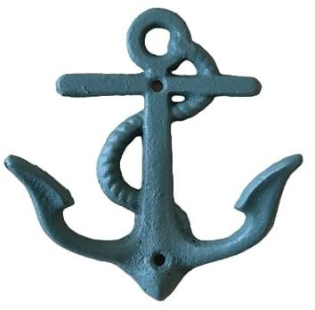Seaside No.64 - Décor nautique - Patères d'ancrage - Crochets muraux - Décoration murale - Patères - Décor de couloir - Fonte - Décor de salle de bain - Articles cadeaux - Vert sauge
