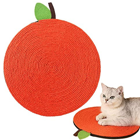 Bexdug Tabla rascadora para Gatos | Cartón rascador Naranja | Juguete rascador Interactivo para Gatos y Gatitos, Almohadillas sisal Natural para Gatos