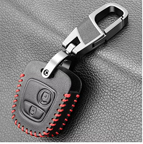 Housse de Protection en Cuir pour clé de Voiture, télécommande Automatique, Coque Porte-clés adaptée pour Citroen c4 c5 Berlingo Picasso Xsara Aygo adaptée pour Peugeot 206 207 307 107 406 408