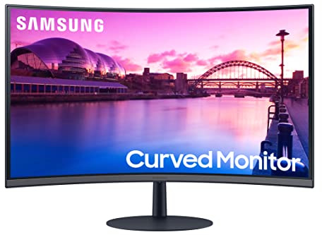 SAMSUNG 27-Inch S39C Series FHD Curved Gaming Monitor, 75Hz, AMD FreeSync, Game Mode, Advanced Eye Comfort, Frameless Display, Built in Speakers, Slim Metal Stand, LS27C392EANXGO, Black