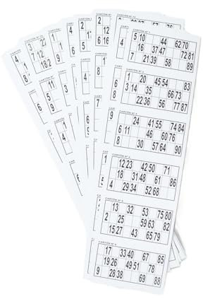 510 Cartones de Bingo para TACHAR (Blanco)