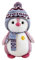 Herfair Doudou pingouin, poupée en peluche, avec capuche, cadeau (27 cm, rose)