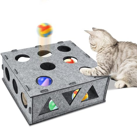 Hivia Katzenspielzeug Selbstbeschäftigung - Filz Interaktives Katzenspielzeug, Katzen Intelligenzspielzeug - kann mit Snacks und Spielzeug verwendet Werden, geeignet für Katzen über 3 Monate alt