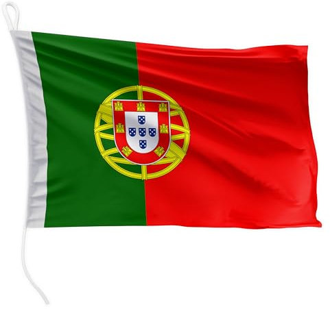 FLAGLY bandera de barco Portugal 30 x 20 cm formato apaisado - 115g/m² peso tela - impresa, robusta con cuerda y lazo, accesorios de barco barco a motor