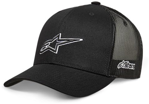 Alpinestars Herren Ageless Outline Trucker Hat Baseballkappe, Schwarz/Schwarz, One Size
