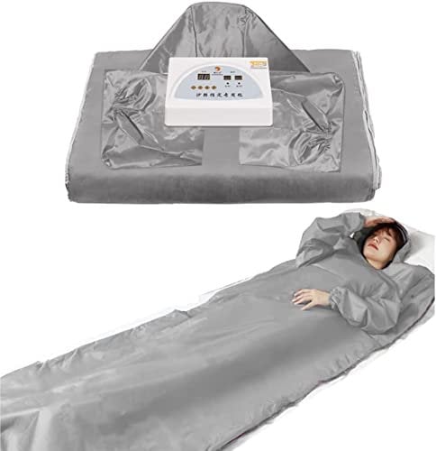 CYMYYDS Sauna Blanket Detox Far Infrared, Low EMF Portable Sauna for Relax and Detox Your Body and Mind, Body Shaper Detox Therapy Anti Aging Beauty Machine, Silver