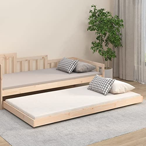 KTHLBRH Bed Frame Jugendbett Stauraumbett Massivholzbett 90x200 cm Kiefer