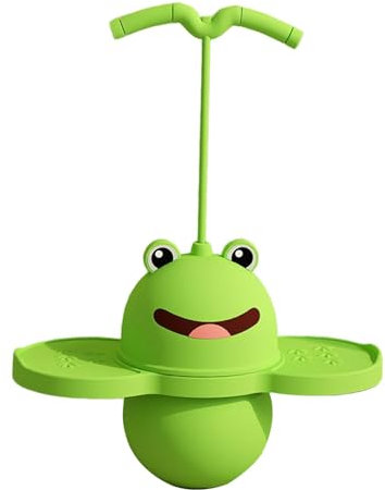F Fityle Pogo Jumper Hüpfball, Pogo Stick Ball Balance-Hüpfball, Pogo Ball mit Griffen, Multifunktionaler Balance Sprung Ball, Pogo Jumper Spiele für Workout Kinder Erwachsene Outdoor Spaß, Grün