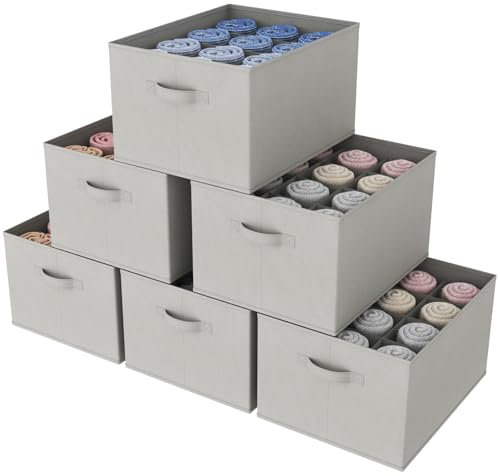 Lifewit Schrank Aufbewahrungsbox Kleidung, Jeans Ordner für Kleiderschrank mit Trennplatte, 12 Fächer, Faltbare Schrank Sortierbox 43 x 33 x 24cm für Hosen, T-Shirts, Pullover, Leggings, 6er Set