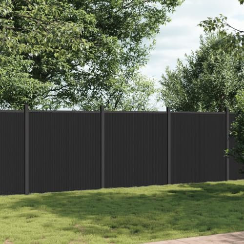 ShGaxin Zaunelement Grau 526x186 cm WPC, Sichtschutzstreifen, Sichtschutzzaun, Garten Zaunschutz, Balkonzaun, Stabzaun - 3282791