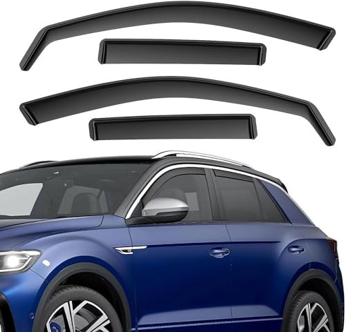 PEKMAR 4 Stück Windabweiser für VW T-ROC SUV, Type A1, 5-Door 2017-2024, Windabweiser Regenabweiser Auto Zubehör