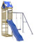 vidaXL Spielturm, Klettergerüst mit Dach Schaukel Rutsche, Kinder Kletterturm Spiel-Zubehör für Garten, Holz Spielplatz Spielhaus, Kiefernholz Imprägniert