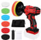 Polishing Schnurlose Poliermaschine kompatibel mit Makita Lithium-Akku, Autopolierer mit Handle and 6 Schwamm Polierpad, Auto-Poliermaschine Variable Geschwindigkeit 12000RPM (Rot)