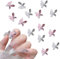 3D Butterfly Nail Charms, 12 Pcs Shiny Crystal Butterfly Nail Rhinestones Gems Luxury Nail Jewels for Nail Art Decorations DIY Crafts (Pink+White)
