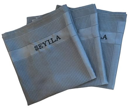 Original Seyila Hochsaugfähige Reinigungstücher 3 er Set/Streifenfreie Reinigung für Fenster,Auto, Küche, Bad und mehr – Putztuch – Zaubertuch - Geschirrtuch 40x60 cm aus Microfaser Anthrazit