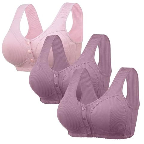Generico Reggiseno Con Apertura Davanti Donna Reggiseni Reggiseni sostegno per le donne Cintura regolabile Reggiseni a copertura totale Comodi reggiseni senza Reggiseno Feel Canotte Con (Hot Pink, 44)