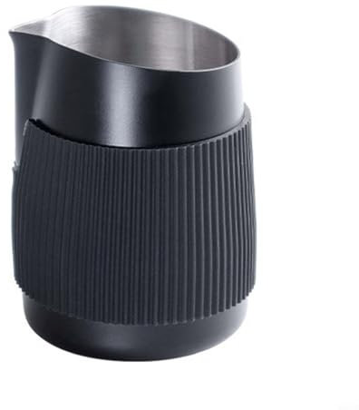 Espresso Milk Pitcher Steaming Jug Milk Frothing Jug 420ML Steaming for STAINLESS Steel With Sheath Ergonomic Handleless Milk Frother