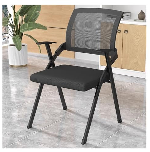 Stapelbare Konferenzraumstühle mit Netzrücken und Armlehnen, Studentenstuhl mit befestigtem Schreibtisch, klappbarer Schreibtischstuhl, Empfangs- und Gästestuhl for das Wartezimmer(Without board)