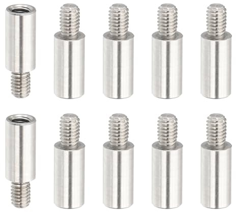 PATIKIL M4x12+6mm Abstandshalter Schrauben Verlängerung Stifte 10 Stück Edelstahl Gewindehülse Abstandsbolzen Schrauben Ersatz für Binden Nachfüllbaren Scrapbook Fotoalbum Bastel DIY