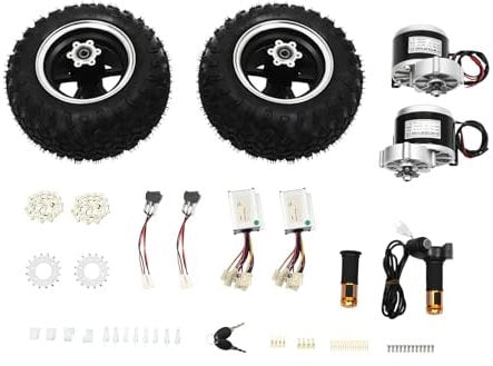 ROMYIX Air Wheel Conversion Kit,10 inch Wheel,24V 250W Electric Wheelbarrow Scooter Gear Hub Motor, load-bearing capacity 440.92lbs, for Bike Barrow Beach Trolley Cart Small go-karts Scooters