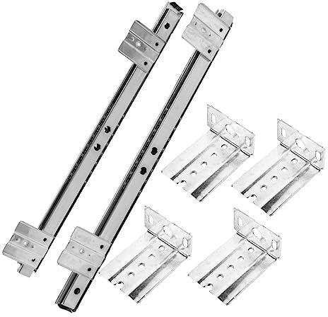 LIFKOME Keyboard Drawer Tracks and Drawer Slides Under Desk 27mm Wide White Keyboard Slide Runners Pair for Office Computer Desk