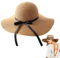 UILYNIU Style Bohème Plage Chapeau Été en Paille de Soleil pour Femme (FR/ES, Alpha/Lettres, Taille Unique, Kaki)