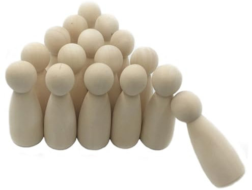 HOMSFOU 10 Stück Teiliges DIY Holzfiguren Leere Holz Puppen für Bastelprojekte Torten Dekorationen und Kinderspiele Gestalten